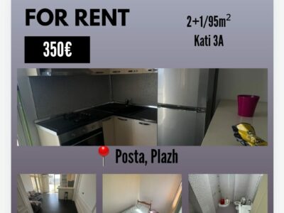 Affittasi Bilocale di 95 m² a Durazzo, Presso la Posta di Plazh a 350 € al mese