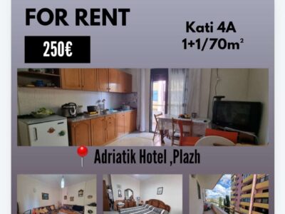 Affittasi Monolocale di 70 m² a Durazzo, Zona Iliria Plazh 250 euro al mese