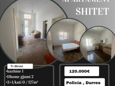 Vendesi appartamento di 127 m² a Durazzo, nella zona "Rajoni Policisë Durres" a 120000 €.