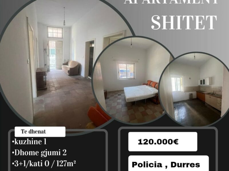 Vendesi appartamento di 127 m² a Durazzo, nella zona "Rajoni Policisë Durres" a 120000 €.