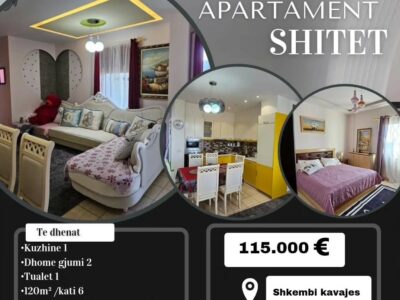 Vendesi appartamento 2 + 1 a Shkembi Kavajes - Spiaggia di Golem Durres
